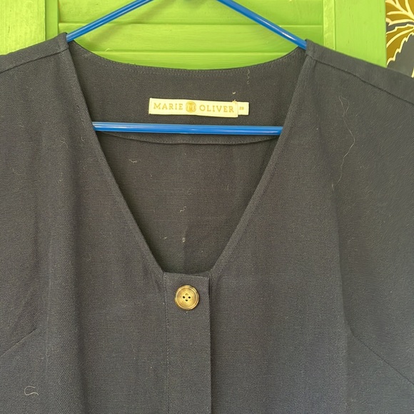 NWT Marie Oliver Navy Cotton Dress with Buttons - Picture 12 of 13